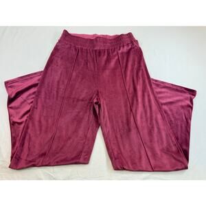 Chelsea Peers Fuchsia Hot Pink Velour Wide Leg Lounge Cozy Pants Size M / 12